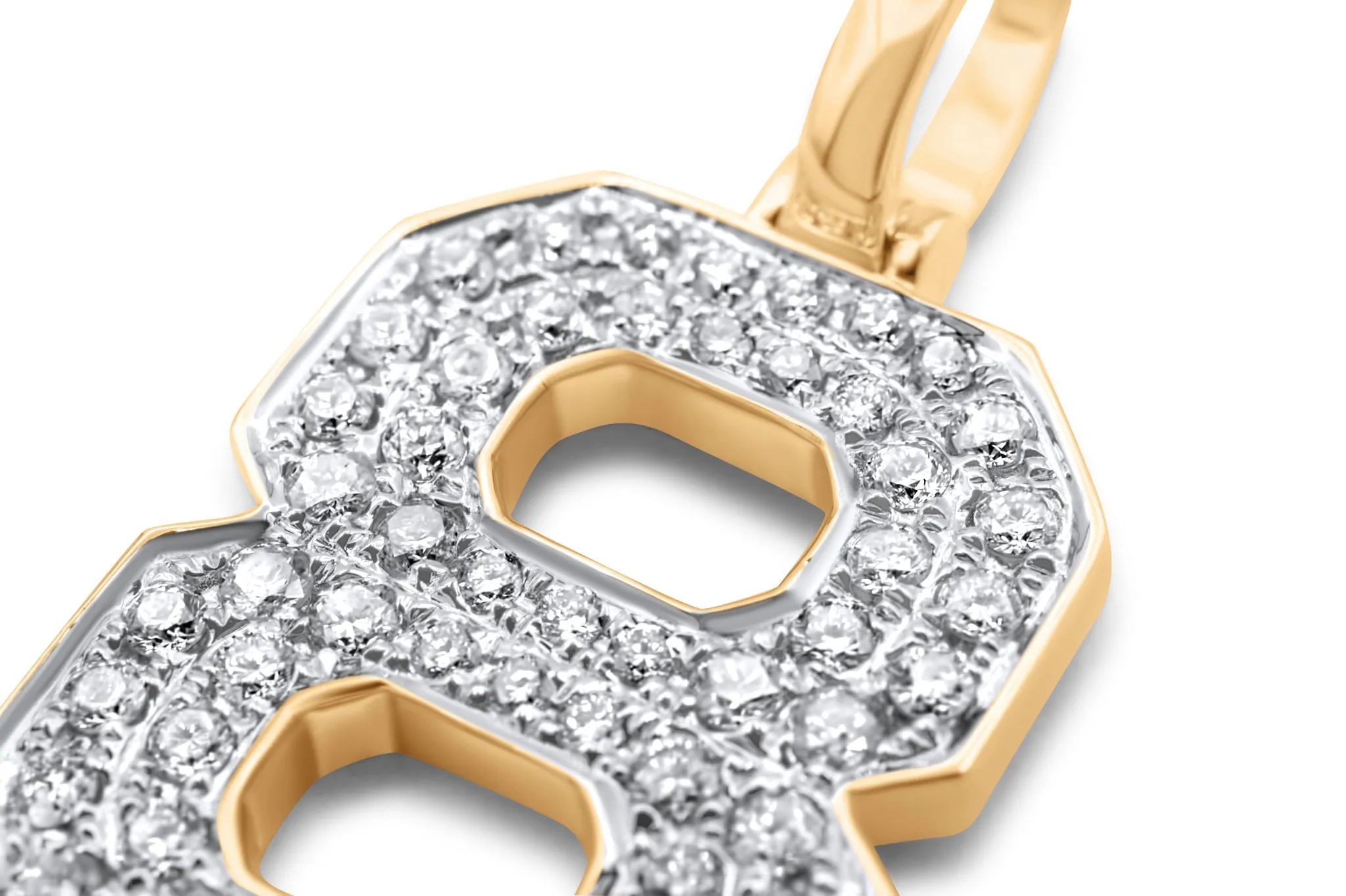 10k Yellow Gold Diamond Number 8 Pendant 0.66 ctw