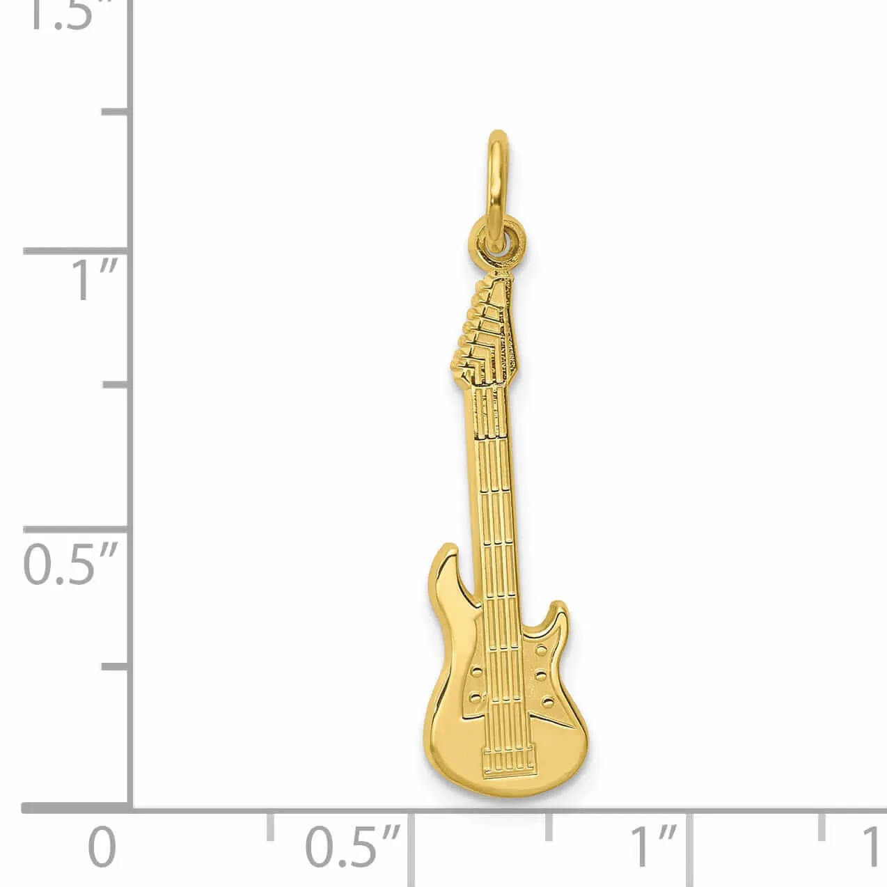 10k Yellow Gold Polished Finish Guitar Pendant