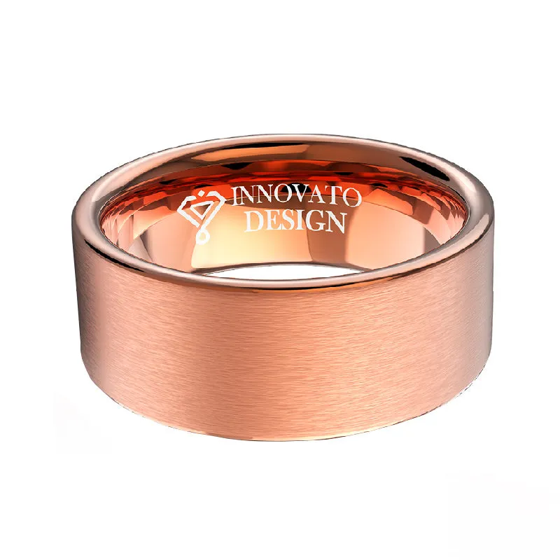 10mm Rose Gold Plated Tungsten Carbide Ring