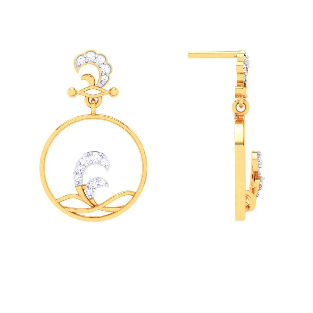 14k Gold Earrings Gems & Hoop Design From Amazea Collection