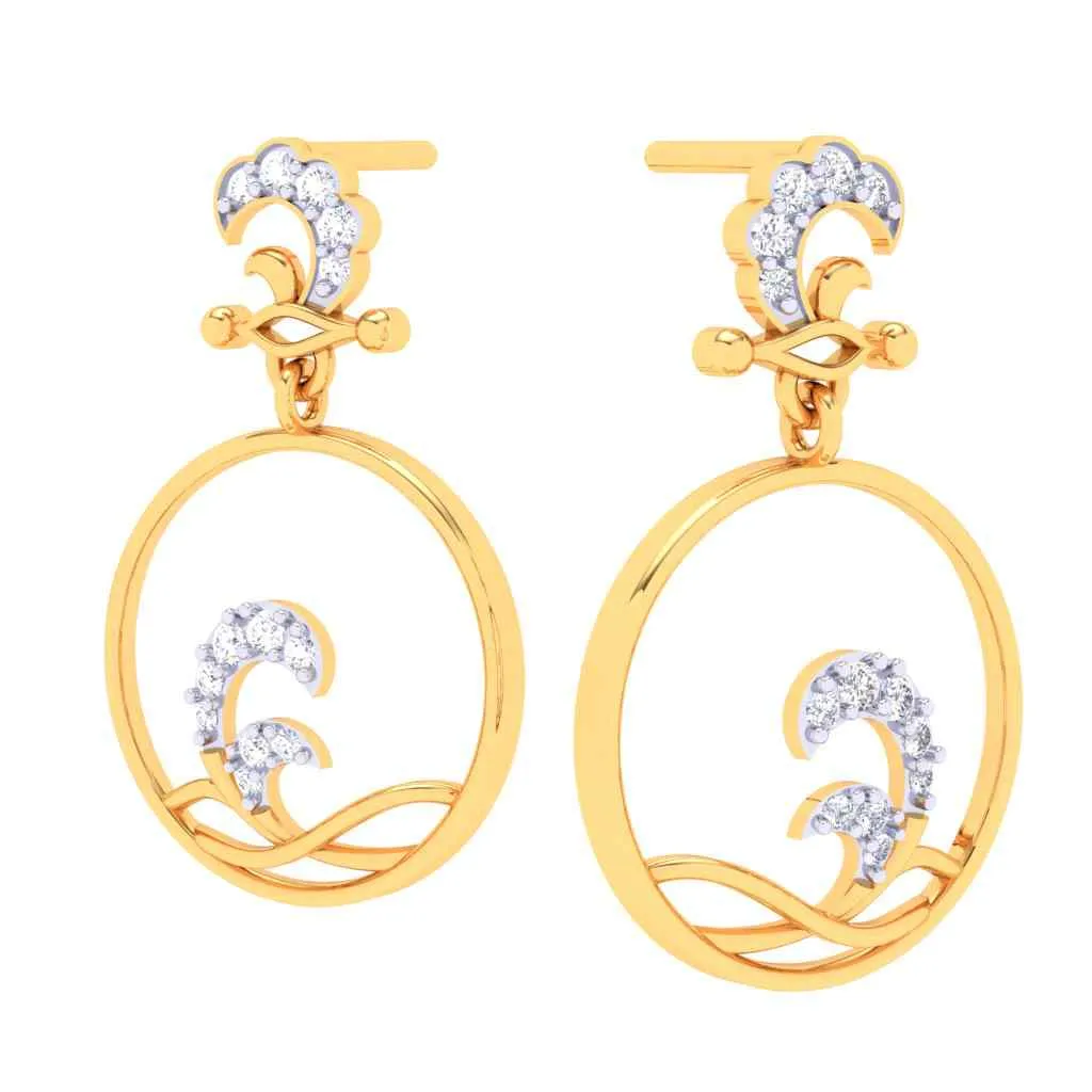 14k Gold Earrings Gems & Hoop Design From Amazea Collection