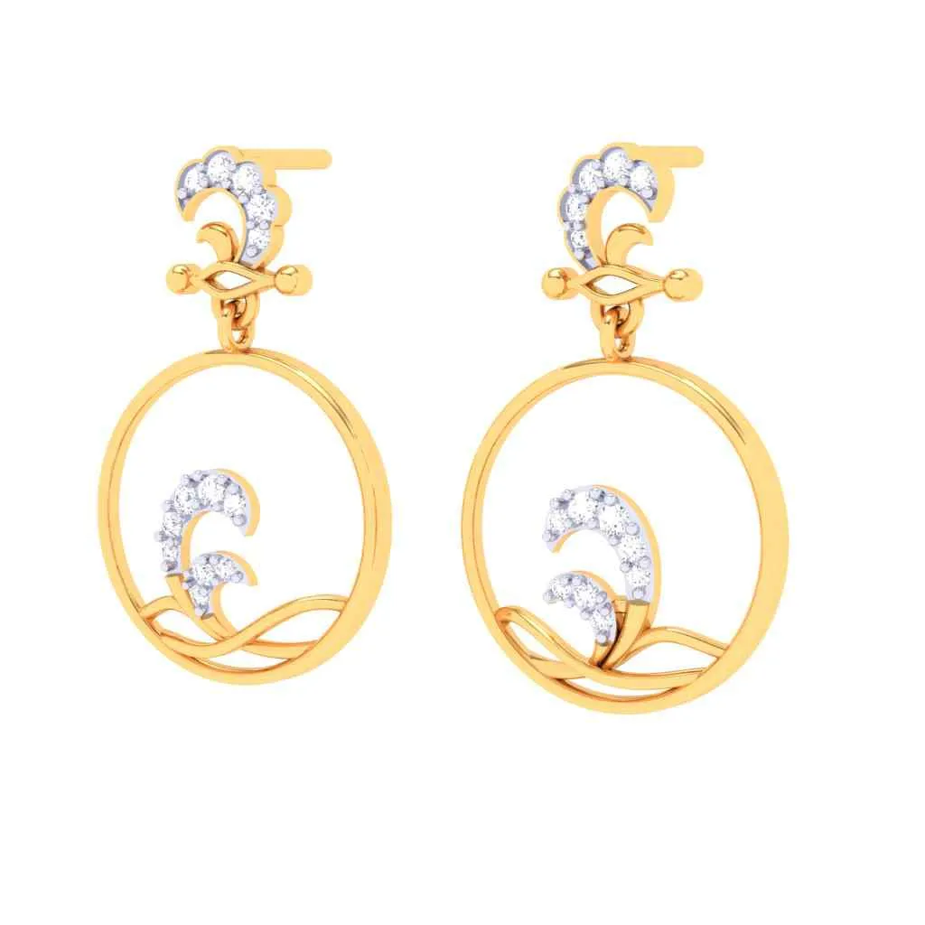 14k Gold Earrings Gems & Hoop Design From Amazea Collection