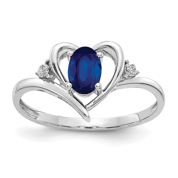 14k Gold Genuine Gemstone Diamond Heart Rings