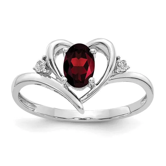 14k Gold Genuine Gemstone Diamond Heart Rings