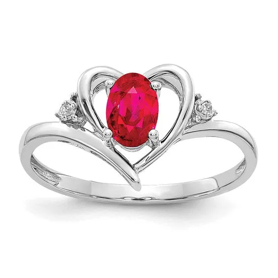 14k Gold Genuine Gemstone Diamond Heart Rings