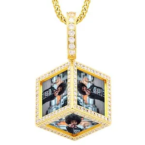 14K Gold Plating Custom Pendant Photo Medallion Necklace For Men And Women