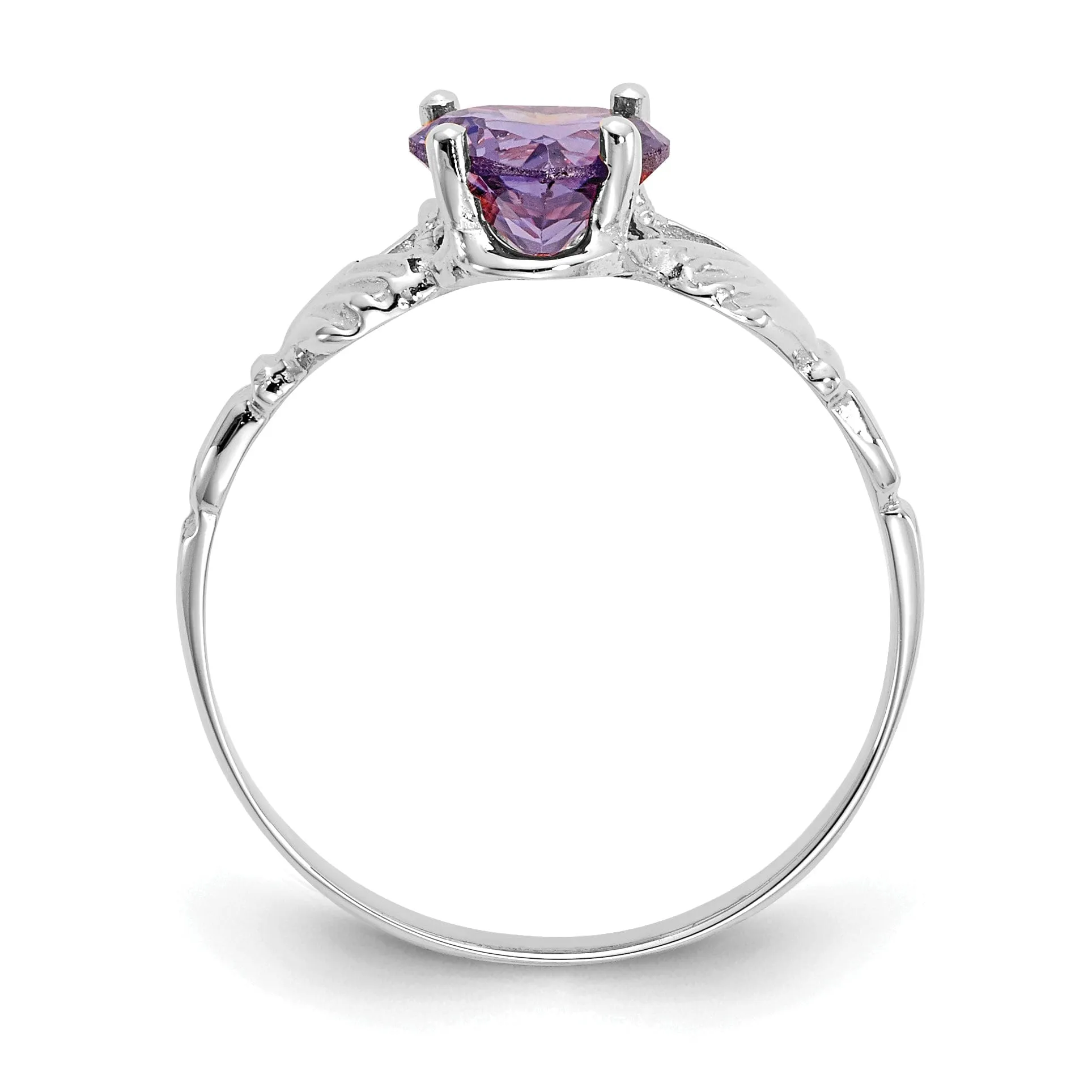 14k White Gold Birthstone Claddagh Ring