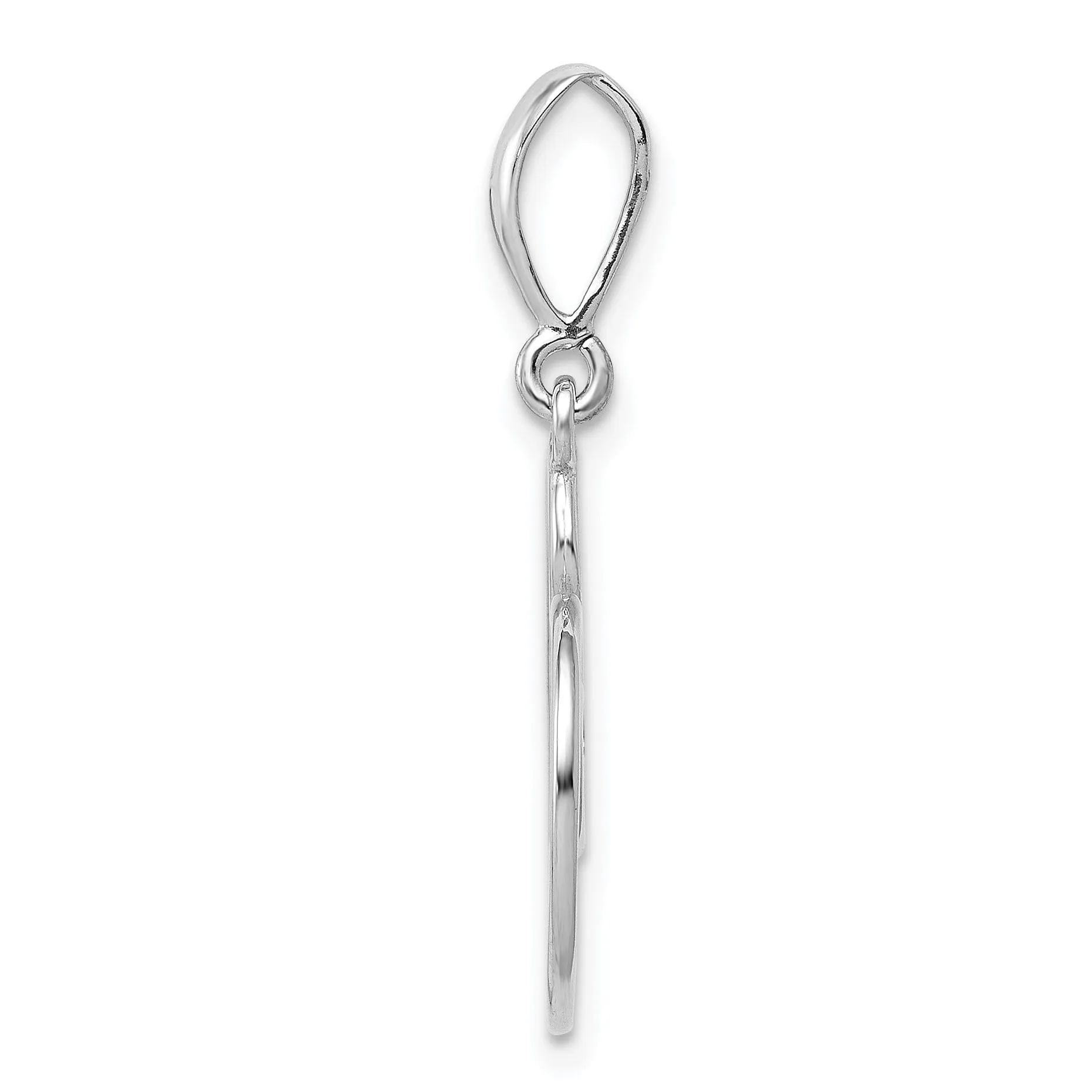 14K White Gold Heart Charm Pendant