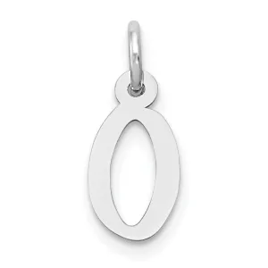 14k White Gold Small Slanted Block Letter O Initial Pendant