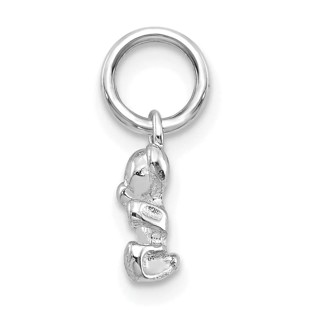 14k White Gold Teddy Bear Charm Pendant