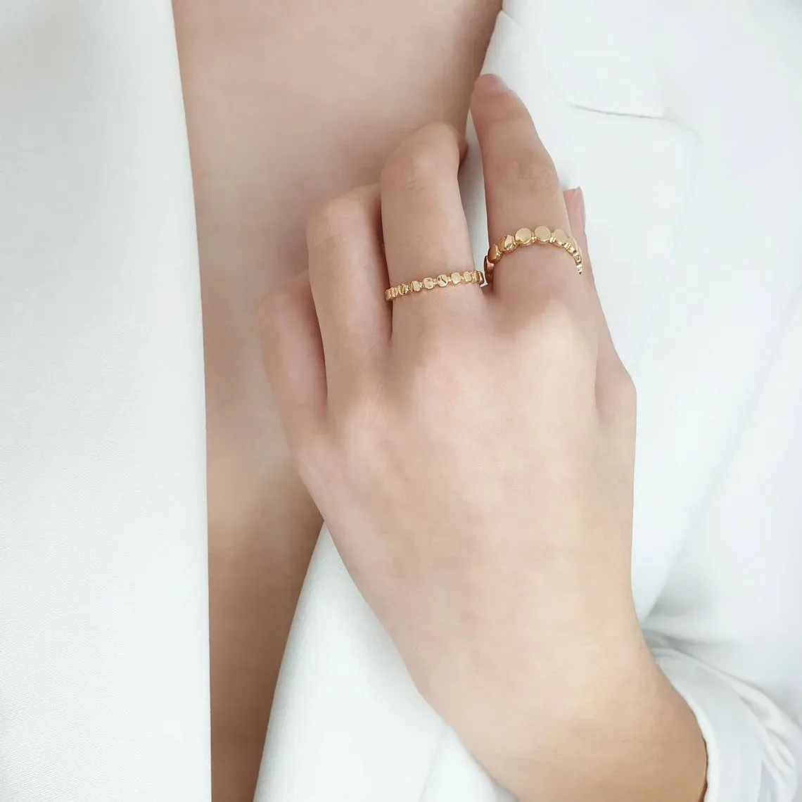 14K Yellow Gold Ball Ring