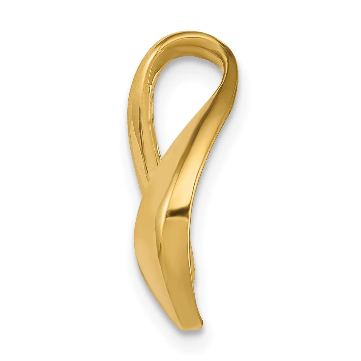 14K Yellow Gold Smooth Polished Finish Slide Design Pendant