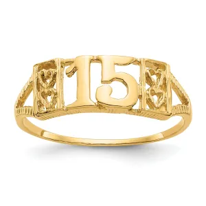 14k Yellow Gold Sweet '15' RING