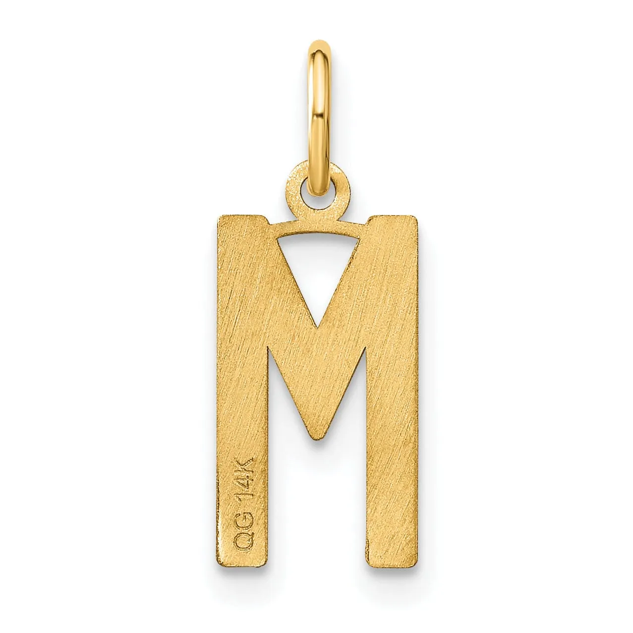 14k Yellow Gold Women's Letter M Initial Charm Pendant