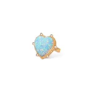 18k Gold Vermeil Love Heart Opal Ring: The Ariana