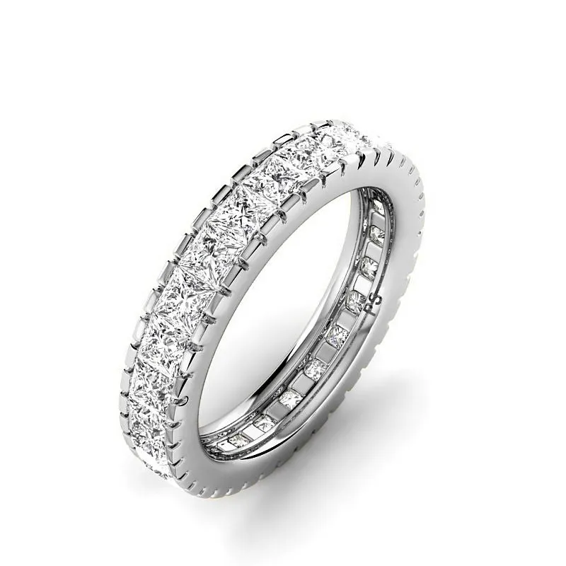 1.90 CT Princess Cut Lab Grown Diamonds - Eternity Ring