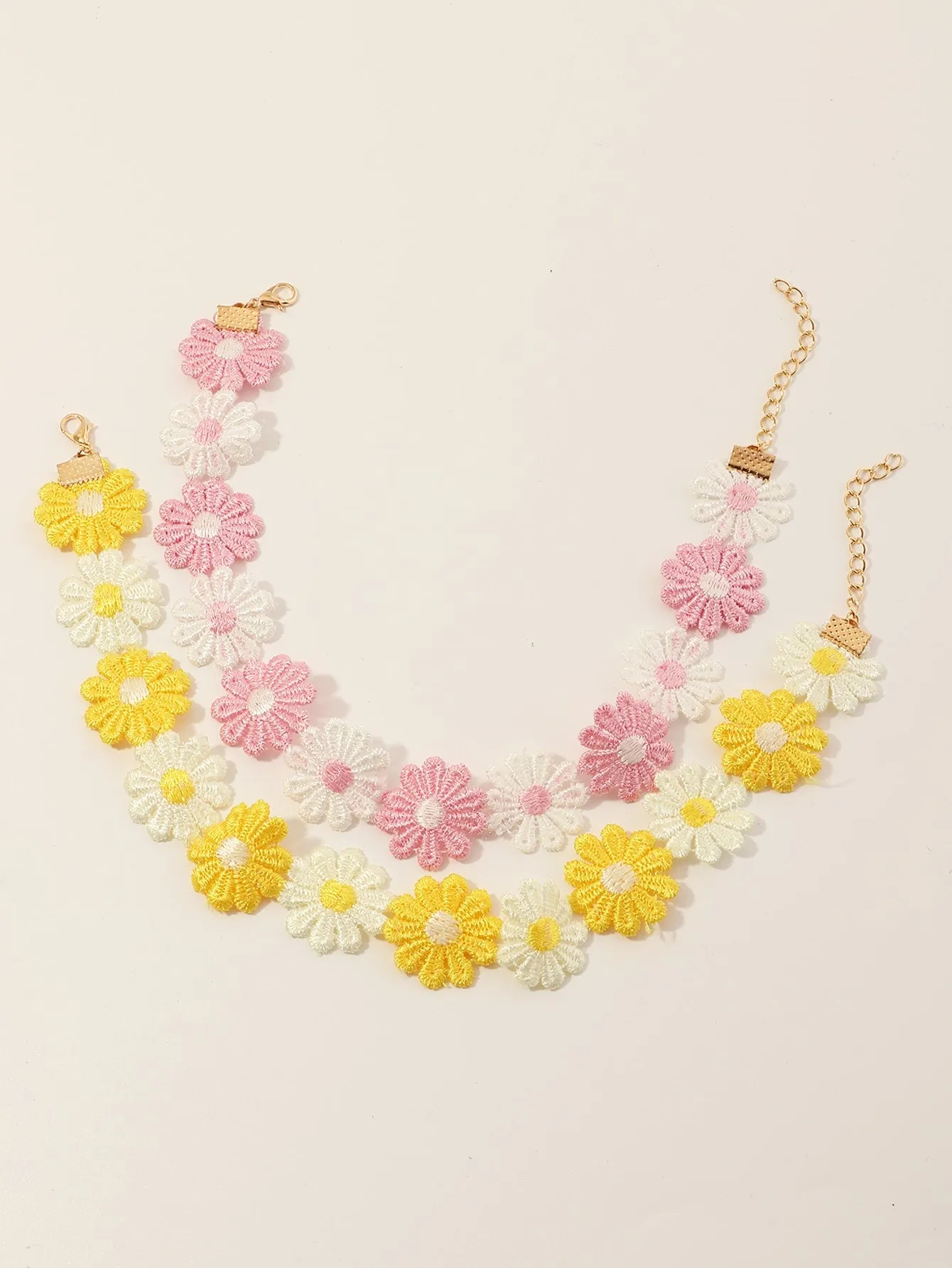 2pcs Girls Lace Flower Choker