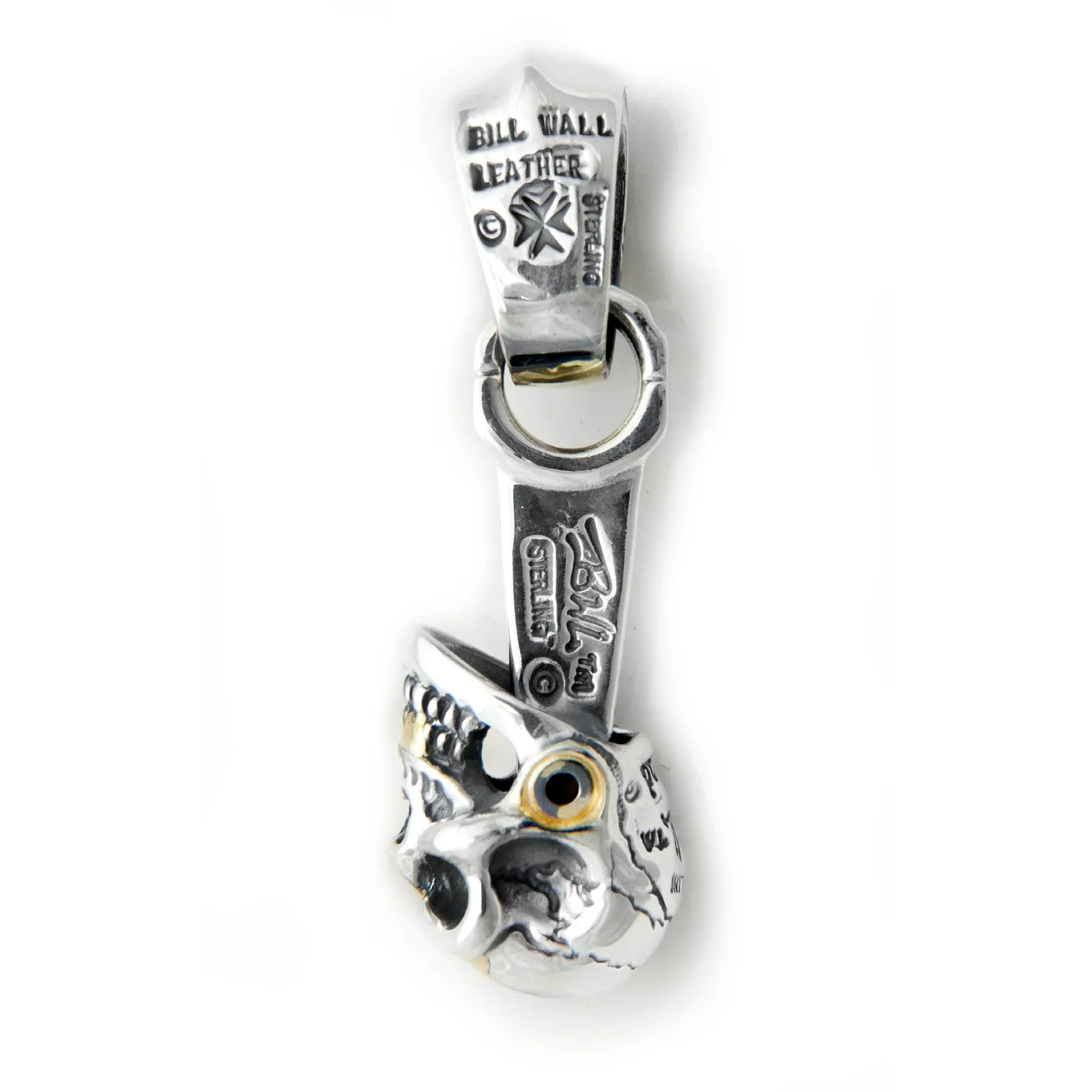 30th Anniversary Piston with Skull Pendant and Gold Overlay