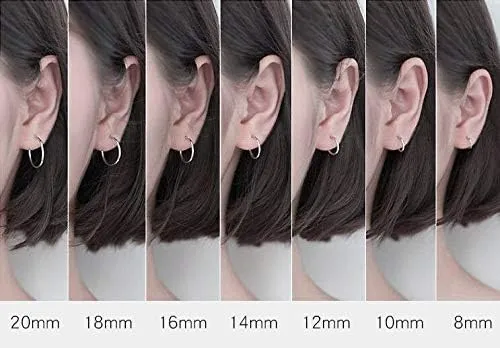 7mm Small Sterling Silver Cartilage Nose Hoop Earrings for Women