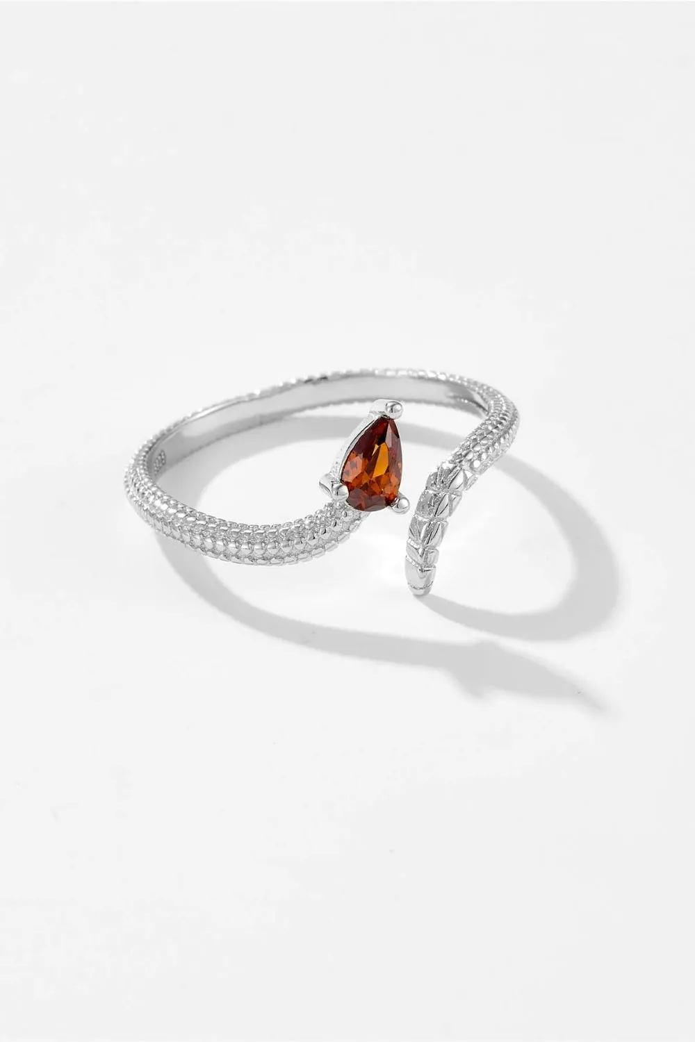 925 Sterling Silver Zircon Snake Shape Ring