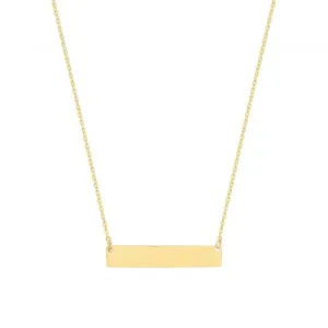 9ct Yellow Gold Minimalist Horizontal Bar Necklet NK385