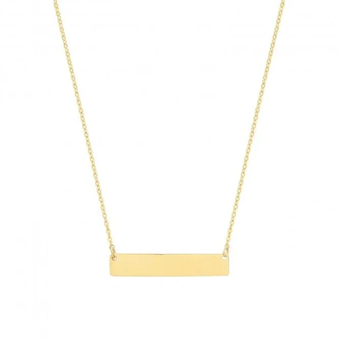 9ct Yellow Gold Minimalist Horizontal Bar Necklet NK385