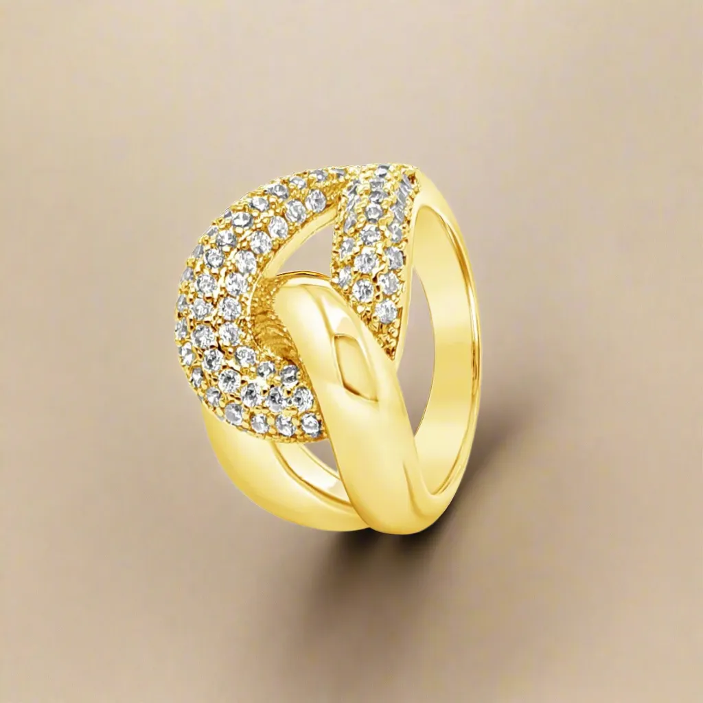 Absolute Jewellery Bulbous Twist Gold Ring