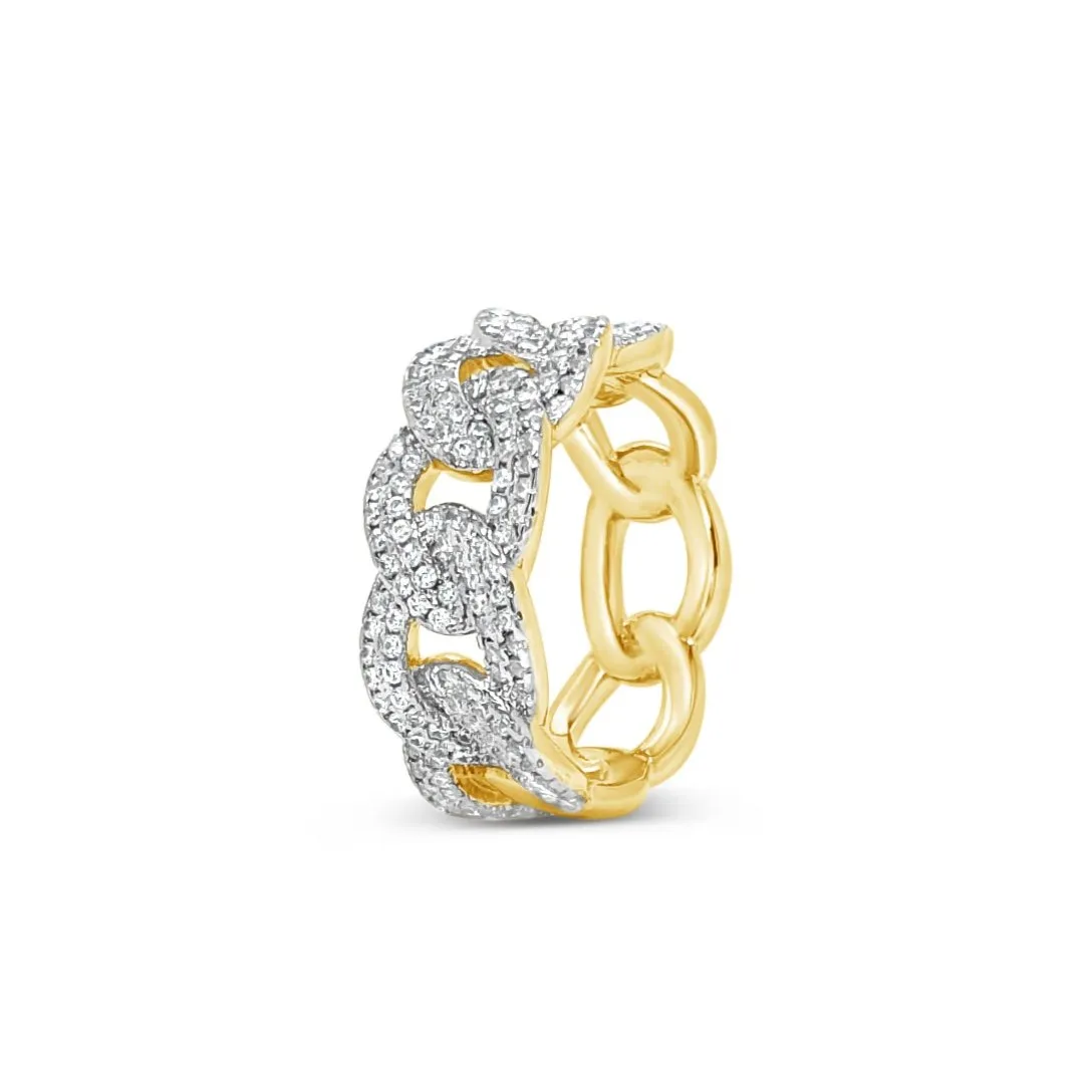 Absolute Jewellery Curb Chain Gold Dress Ring