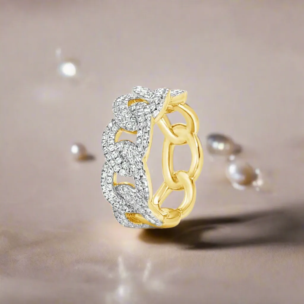 Absolute Jewellery Curb Chain Gold Dress Ring