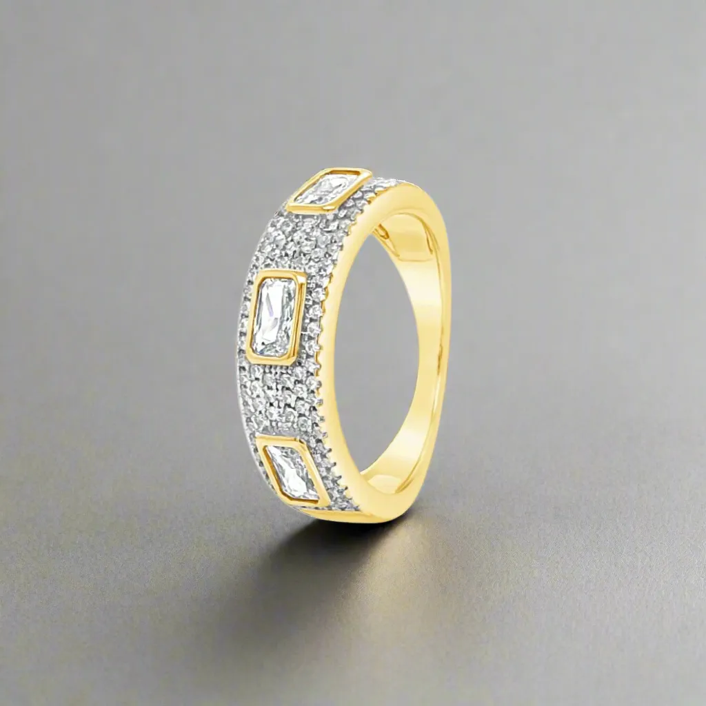 Absolute Jewellery Sparkling Silver & Gold Band