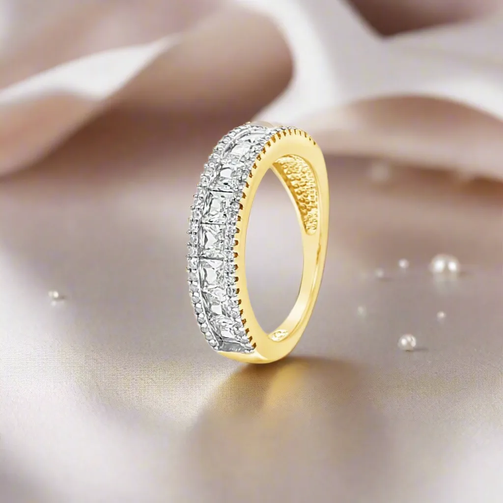 Absolute Jewellery Sparkling Silver & Gold Channel Dress Ring