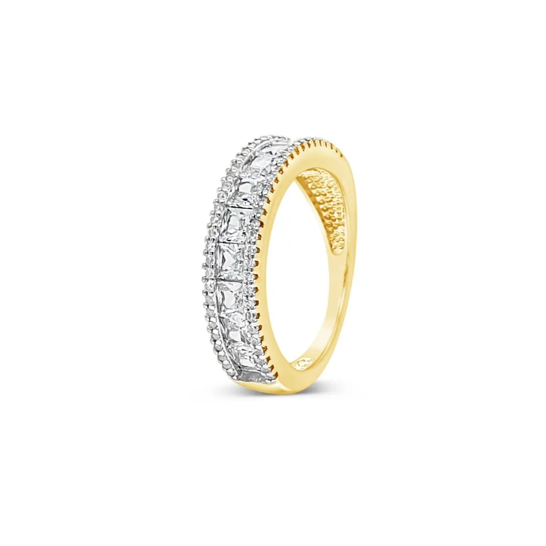 Absolute Jewellery Sparkling Silver & Gold Channel Dress Ring