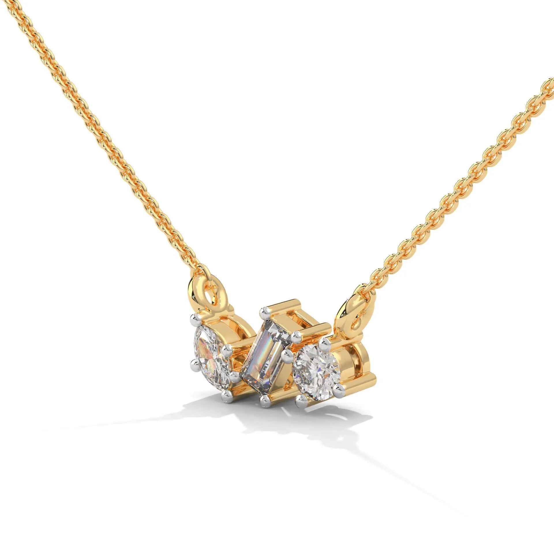 Adelle Solitaire Silver Pendant with Chain | 22KT Gold Vermeil