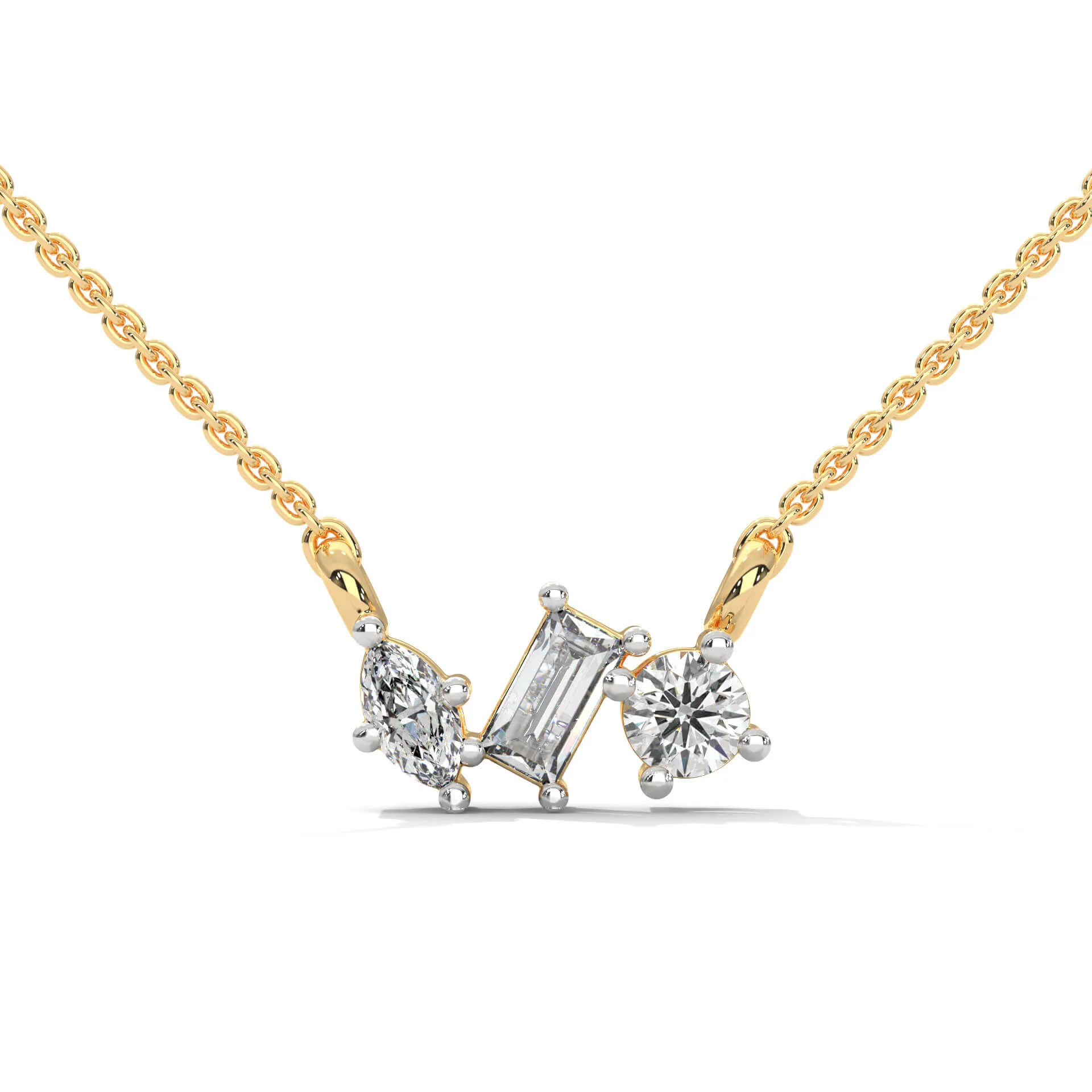 Adelle Solitaire Silver Pendant with Chain | 22KT Gold Vermeil