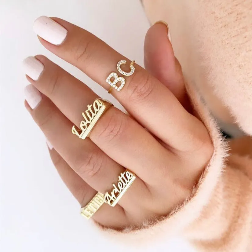 Adjustable Julia Name Ring