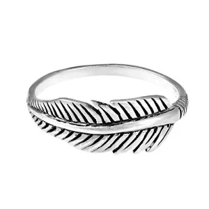 AeraVida Tribal Feather .925 Sterling Silver Band Ring | Feather Ring for Women Sterling Silver | 925 Sterling Silver Band Ring | Sterling Silver Ring Sizes 6-10 (7.5)