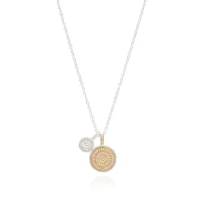 Anna Beck Silver & Gold Dual Disc Circle of Life Necklace