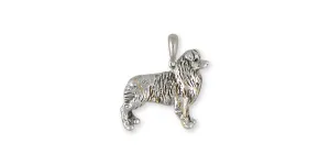 Australian Shepherd Pendant Jewelry Sterling Silver Handmade Dog Pendant AU15-P