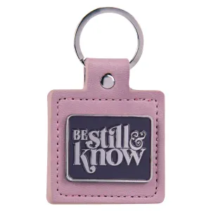 Be Still and Know Metal and Faux Leather Key Ring