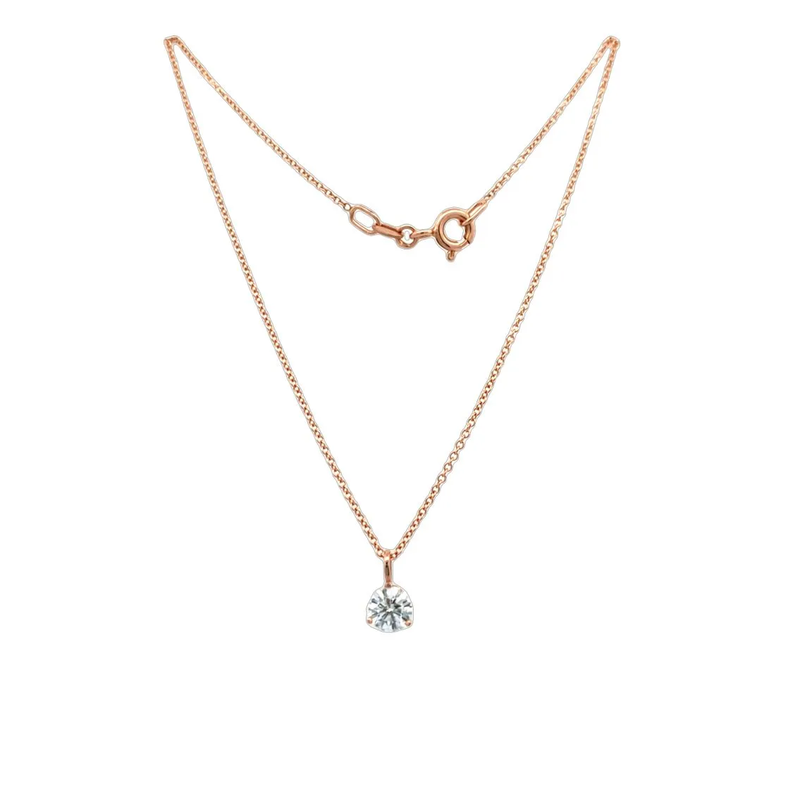 Beeghly & Co. Rose Gold Solitaire Diamond Pendant