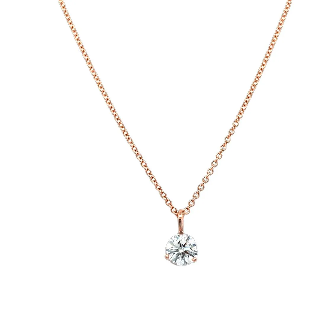 Beeghly & Co. Rose Gold Solitaire Diamond Pendant