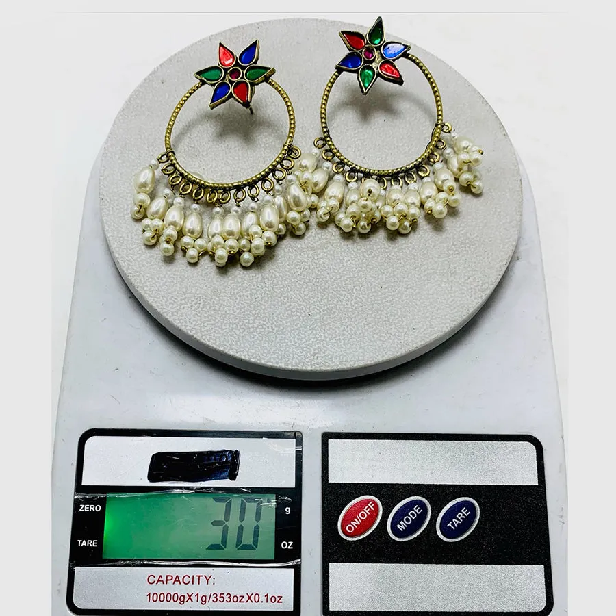 Big Round Hoop Earrings With Pearls