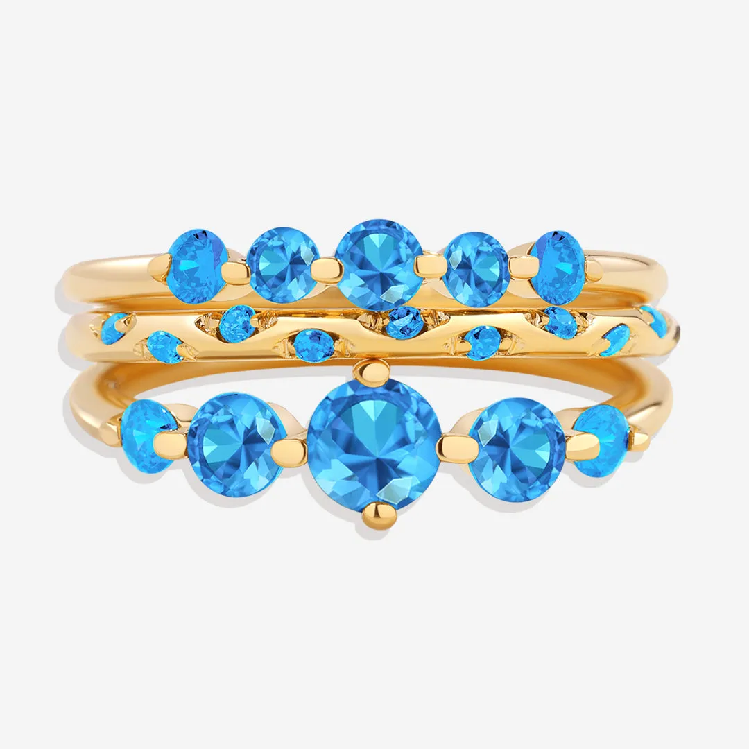 Birthstone Stacking Ring Set