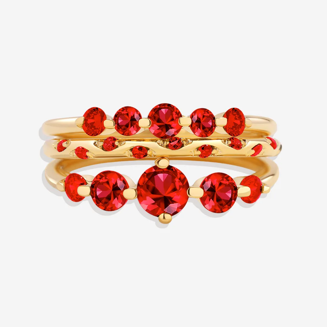 Birthstone Stacking Ring Set