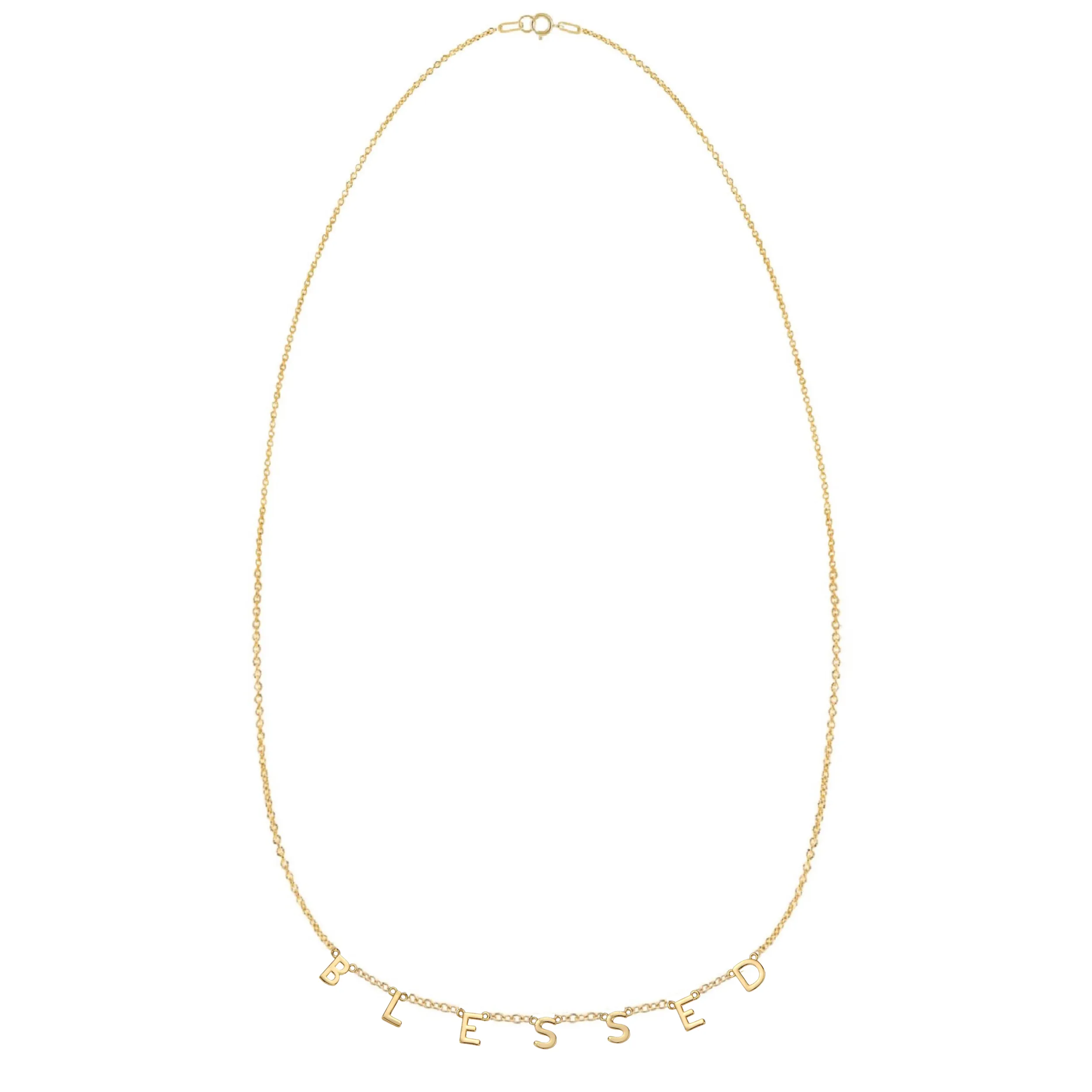 BLESSED Demi-Fine Letter Necklace in Gold and Silver