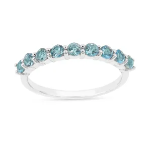 Blue Topaz Half Eternity Ring