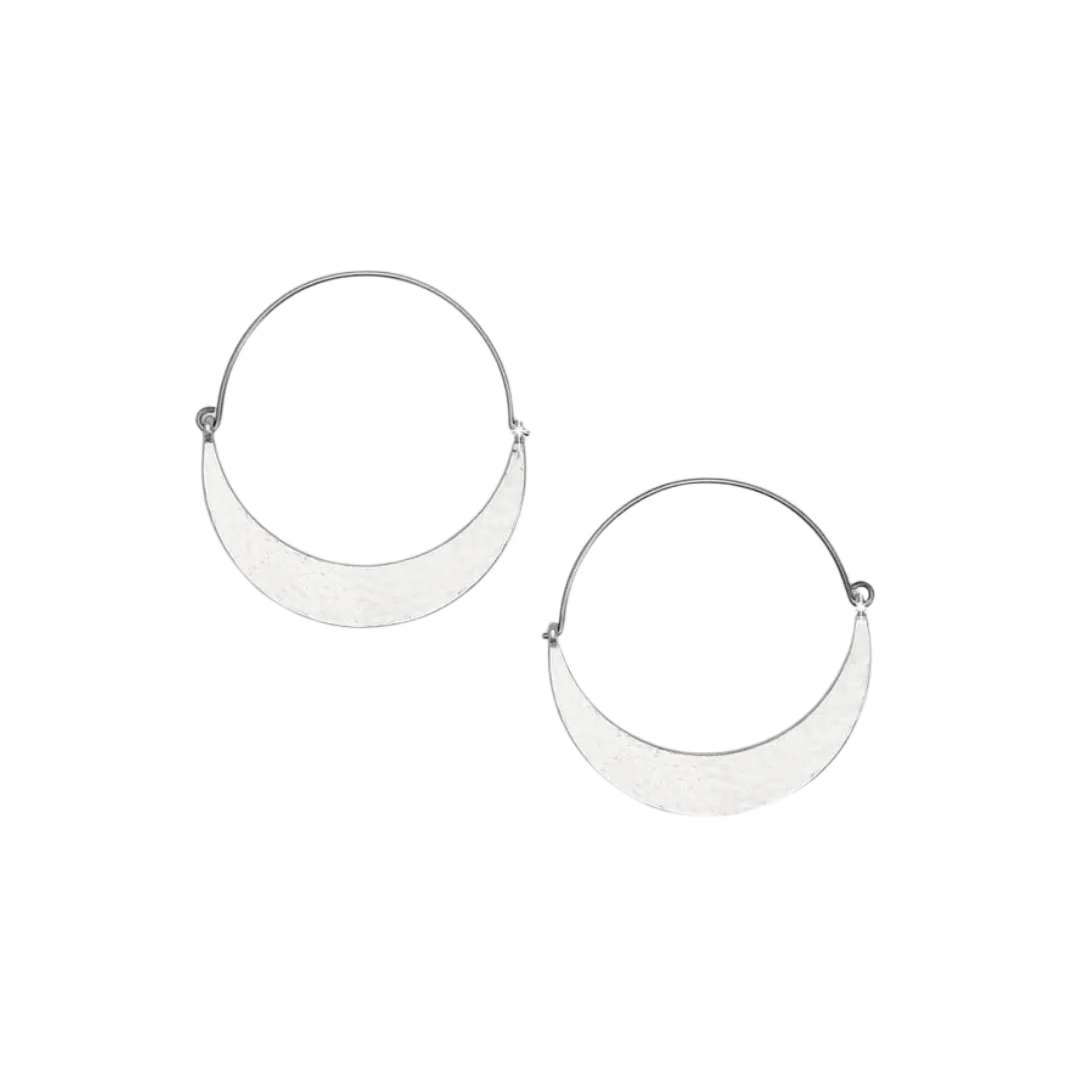 Brighton Women's Palm Canyon Large Hoop Silver Earrings