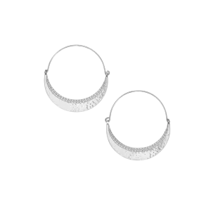 Brighton Women's Palm Canyon Large Hoop Silver Earrings