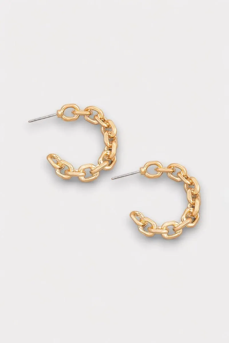 Cable Chain Mini Hoop Earrings