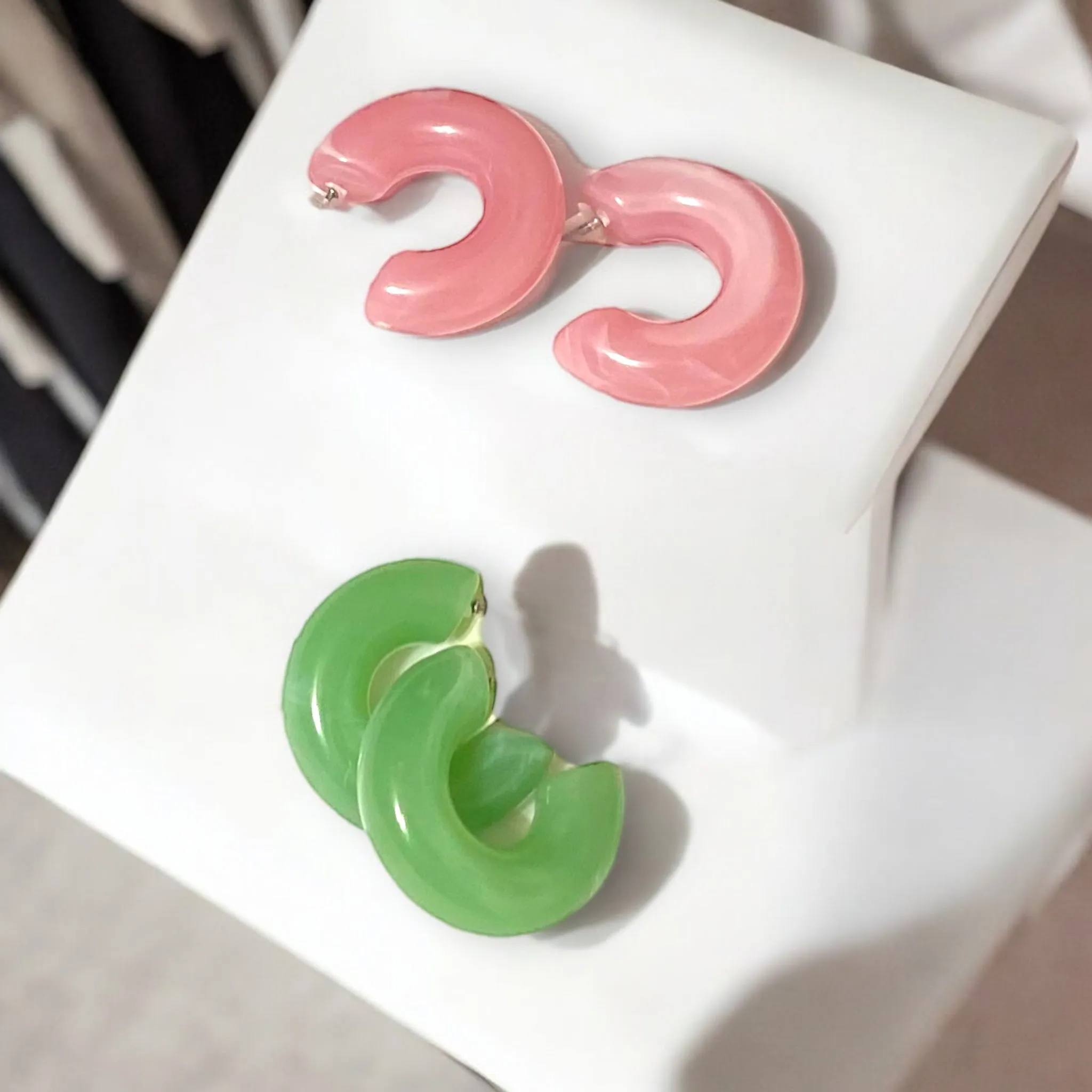 Chunky Acrylic Hoop Earrings